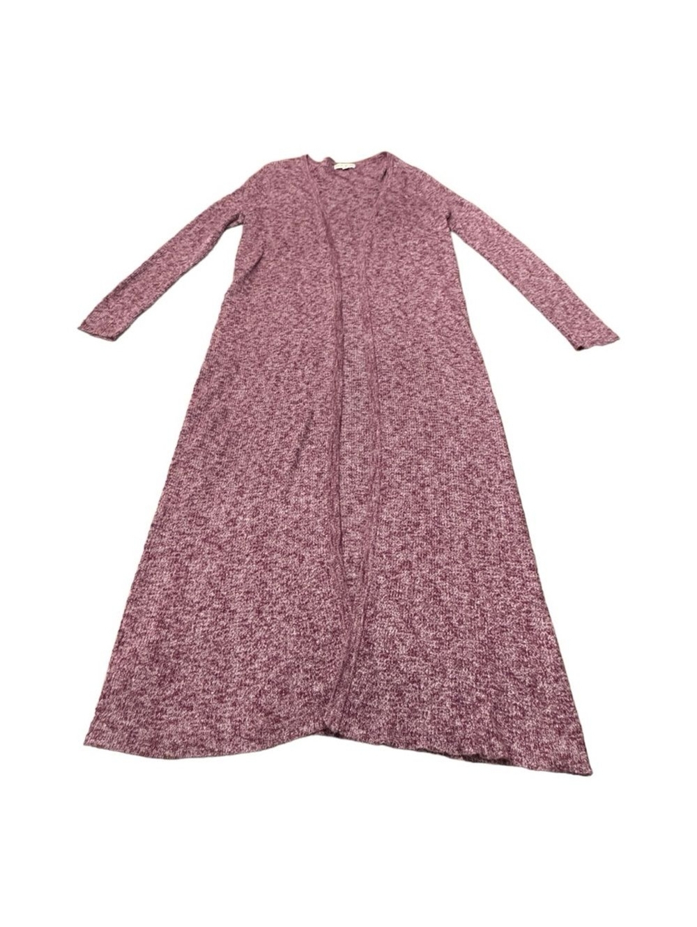 Eva Mendes Duster Cardigan Open Front Sweater Knit Maroon Women’s Size XS/S
